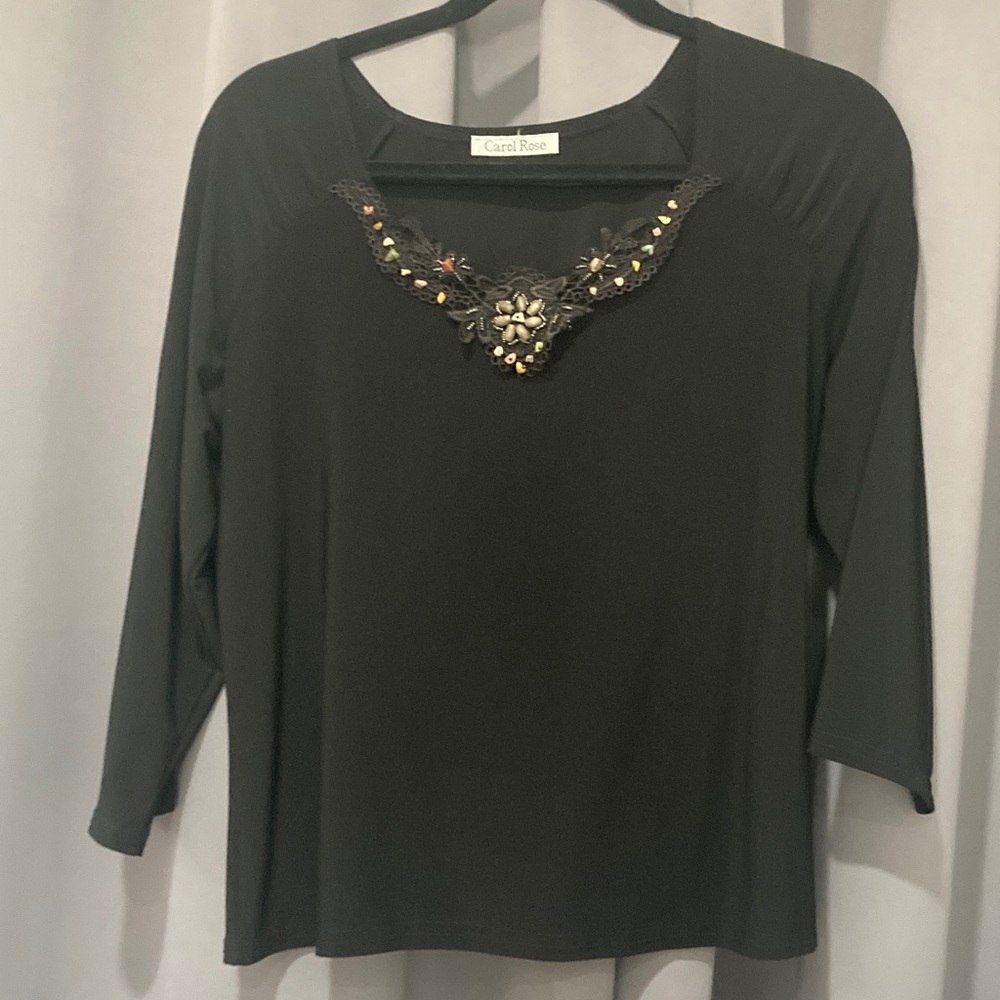 Black Embellished Women's Top
